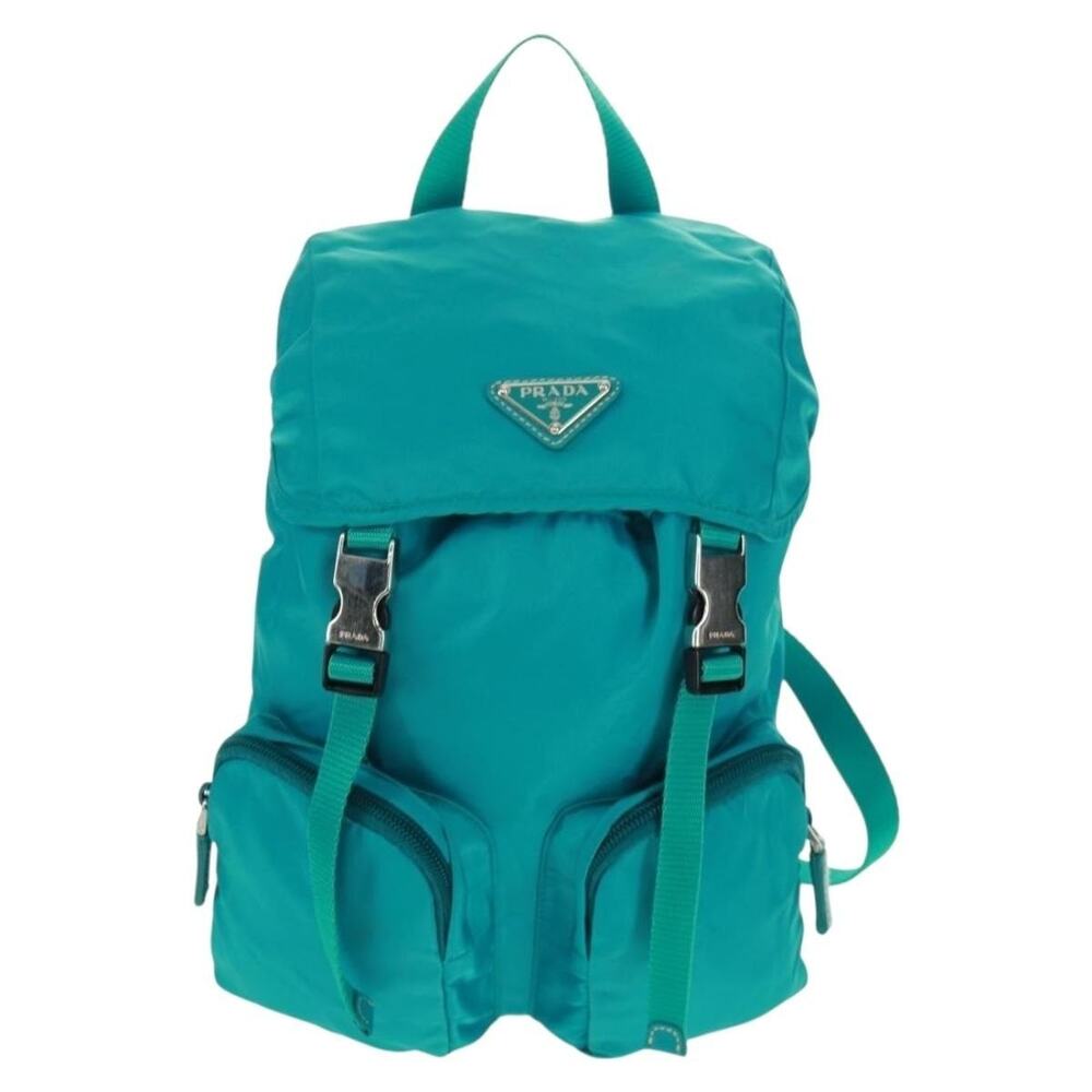 Prada Nylon Backpack Turquoise Blue